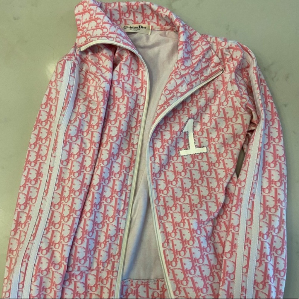 Christian Dior Monogram Trotter Zip Jacket in pink
